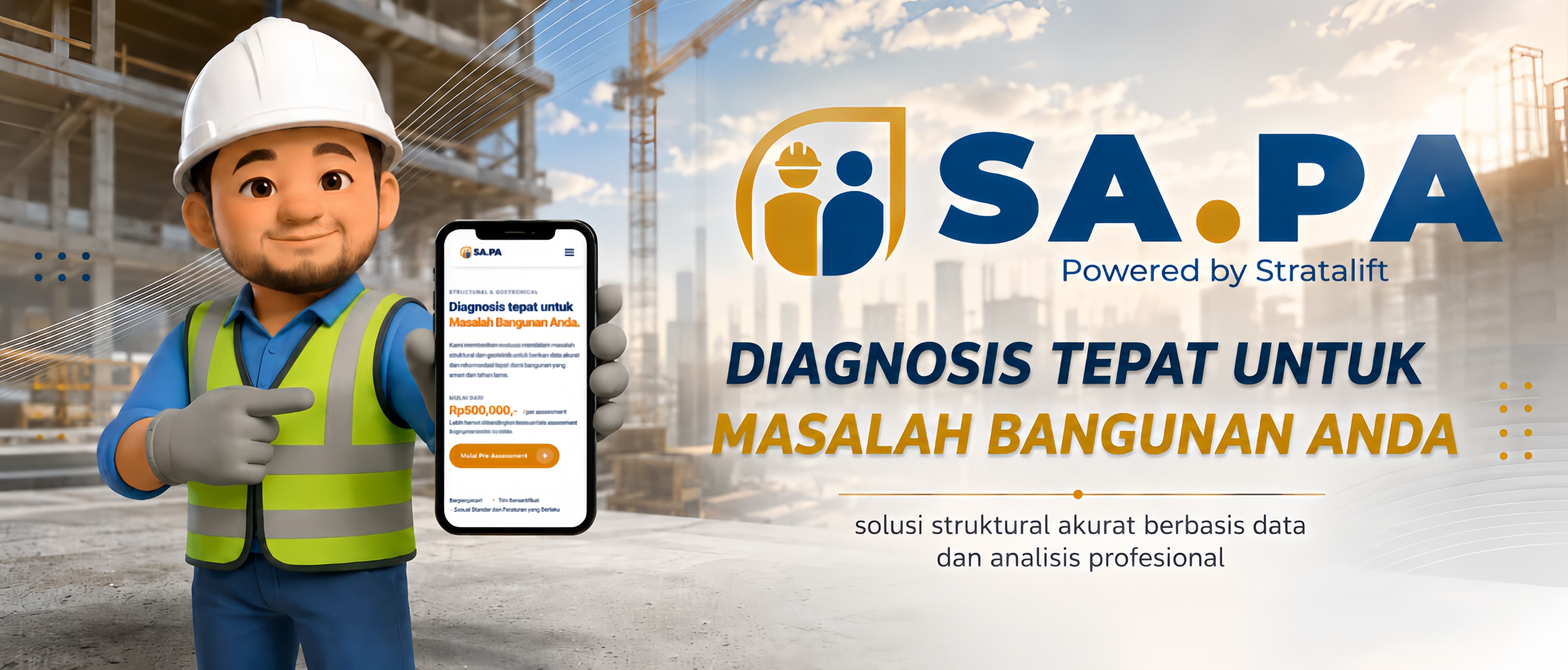 SA.PA - Platform Digital Diagnosis Pondasi Bangunan, Powered by Stratalift